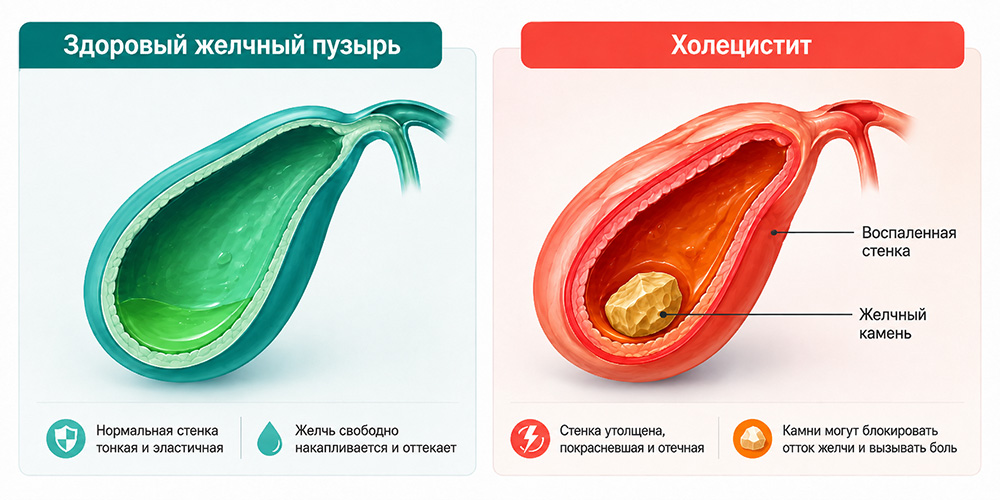 Острый холецистит — воспаление желчного пузыря